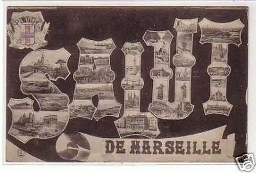 27021 Ak Salut de Marseille 1908