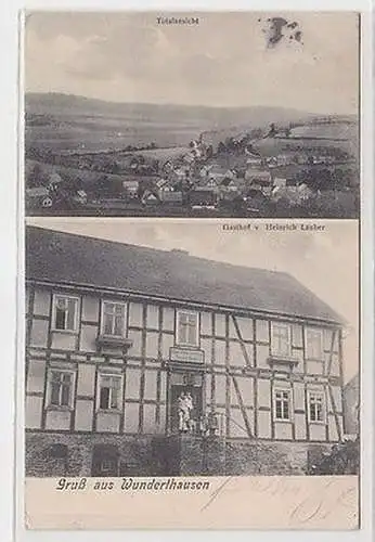 64298 Ak Gruß aus Wunderthausen Totalansicht, Gasthof von Heinrich Lauber 1909