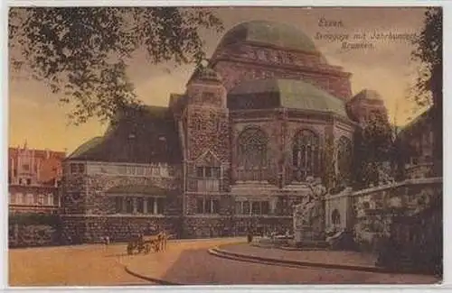 55961 Judaika Ak Essen Synagoge mit Jahrhundertbrunnen 1917