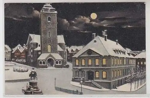 55632 Ak Siegen Nicolaikirche, Rathaus und Kaiser Wilhelm Denkmal 1909