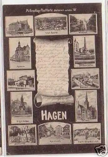 24613 Mehrbild Mikroskop Postkarte Hagen 1905