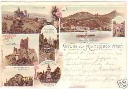 23885 Ak Lithographie Gruss aus Königswinter 1898