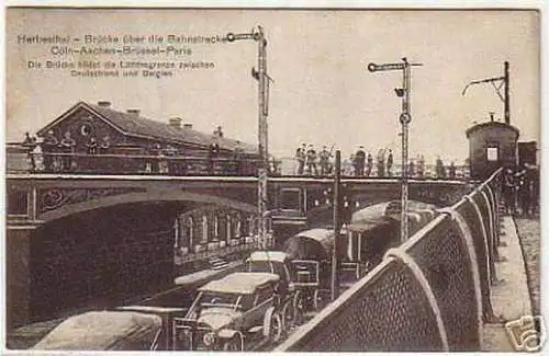 05941 Feldpost Ak Herbesthal mit Bahnhof 1915