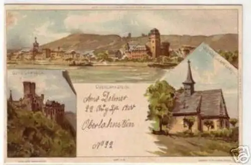 05338 Ak Lithographie Oberlahnstein usw. 1900