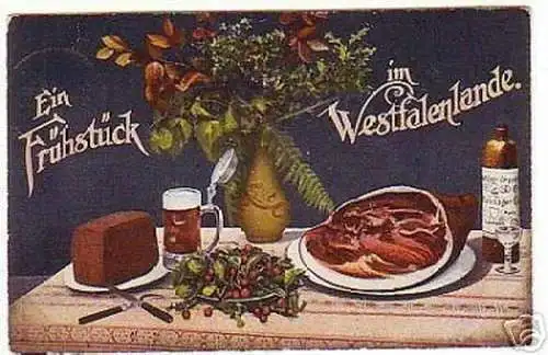 04997 Ak Ein Frühstück im Westfalenlande 1914