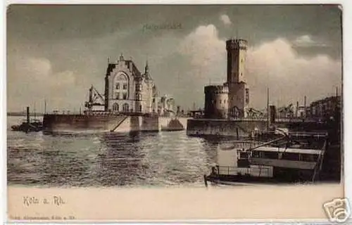 04080 Ak Köln am Rhein Hafeneinfahrt um 1900