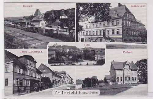 29082 Mehrbild Ak Zellerfeld Harz Bahnhof, Postamt, Landratsamt usw. um 1930