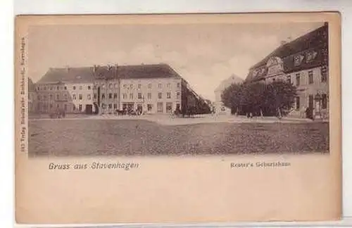 48332 Ak Gruß aus Stavenhagen Reuter´s Geburtshaus um 1900