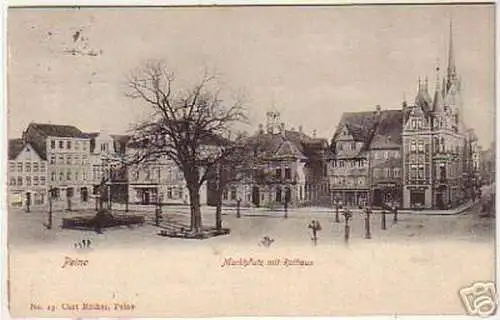 07711 Ak Peine Marktplatz mit Rathaus 1907