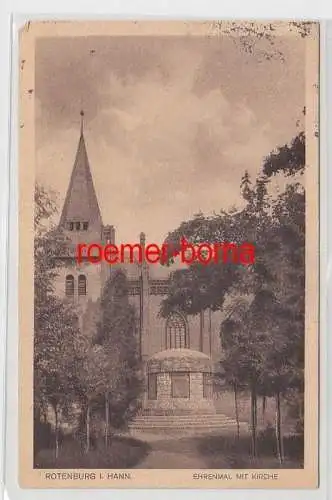 47576 Ak Rotenburg in Hann. Ehrenmal mit Kirche 1926