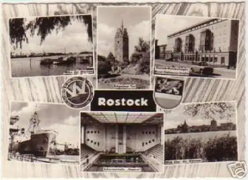 12174 Mehrbild-Ak Rostock Neptunwerft usw. um 1960