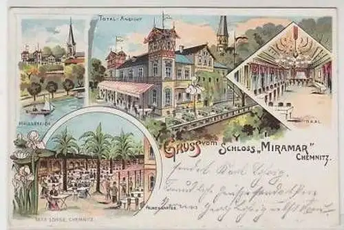 43246 Ak Lithographie Gruß aus Chemnitz Gasthof 1907