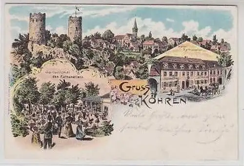 44688 Ak Lithographie Gruß aus Kohren 1900