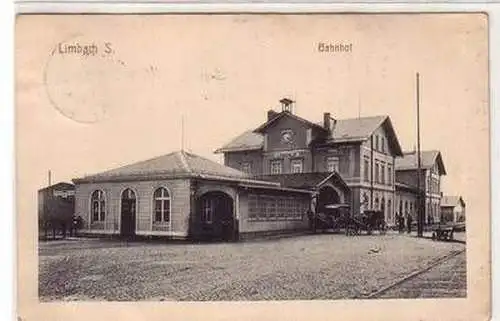 54614 Ak Limbach in Sachsen Bahnhof 1914