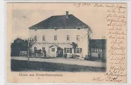 44681 Ak Gruß aus Niederfrankenhain Gasthof 1900