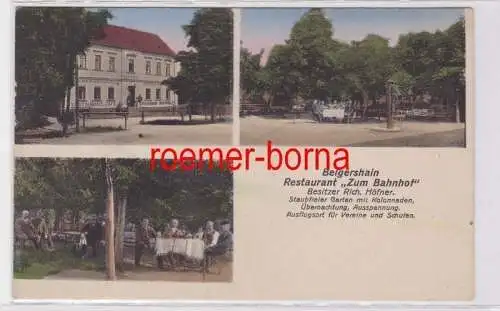 85817 Mehrbild Ak Belgershain Restaurant 'Zum Bahnhof' 1917