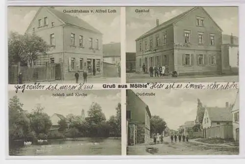 84171 Mehrbild Ak Gruß aus Mölbis Geschäftshaus und Gasthof 1931