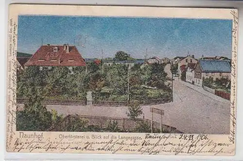 69883 Ak Naunhof Oberförsterei und Blick auf die Langegasse 1906