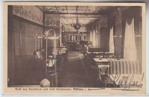 70722 Ak Meerane Gruß aus Konditorei und Café Schöberlein 1931