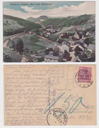 98840 Ak Neuhausen Erzgebirge Blick nach Dittersbach 1922