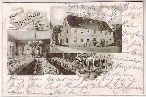 67709 Ak Gruss aus Nerchau Gasthaus "Gambrinus" 1907