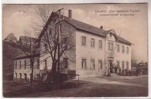 67710 Ak Gasthof "Zur weissen Taube" Cunnersdorf b. Hainichen 1914