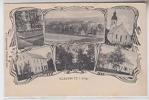 65297 Mehrbild Ak Clausnitz i. Erzg. Postagentur, Schule, Pfarre usw. 1910