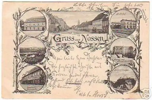 15989 Mehrbild Ak Gruss aus Nossen Bahnhof usw. 1897