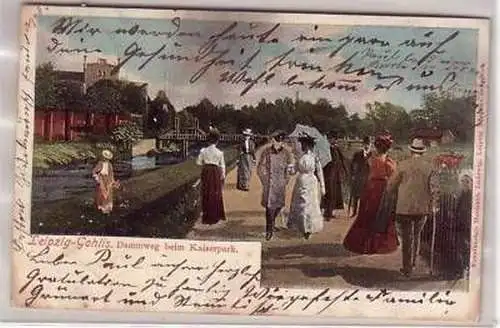 17/44 Ak Leipzig Gohlis Dammweg beim Kaiserpark 1901