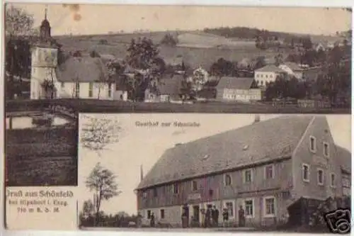 15597 Ak Gruß aus Schönfeld bei Kipsdorf im Erzgeb.1913