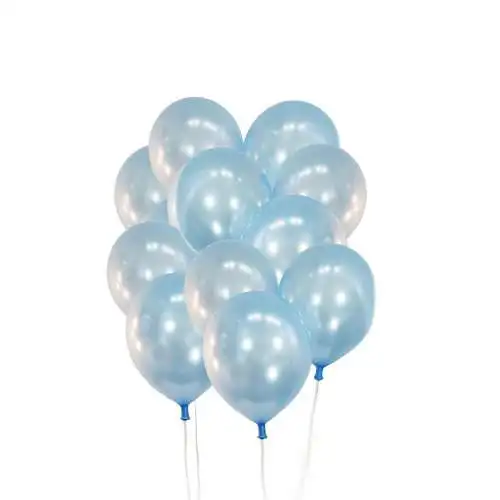 50X Helium Balloons Light Blue Metallic Quality Latex Birthday Wedding Xmas 12''