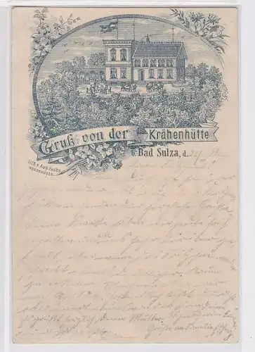 68616 Vorläufer Ak Gruß von der Krähenhütte bei Bad Sulza 1894