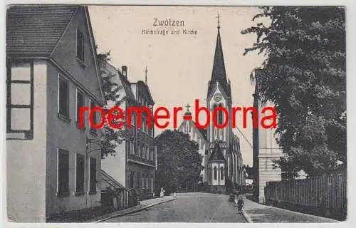 82864 Ak Zwötzen bei Gera Kirchstraße und Kirche um 1910