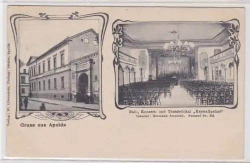 93917 Mehrbild Ak Gruß aus Apolda Theaterlokal 'Krystallpalast' 1910