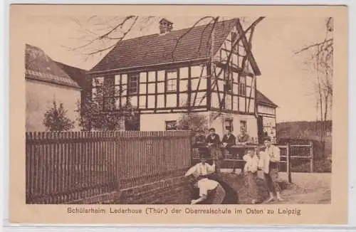 53251 Ak Schülerheim Lederhose der Oberrealschule im Osten zu Leipzig um 1930