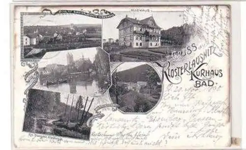 48904 Ak Litho Gruss aus Klosterlausnitz Kurhaus 1898