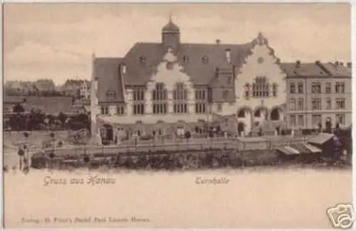 09140 AK Gruss aus Hanau Turnhalle um 1910