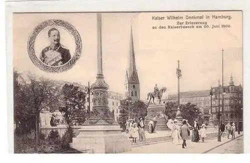 59897 Ak Kaiser Wilhelm Denkmal in Hamburg 1903