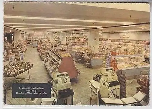 56087 Ak Lebensmittelabteilung Karstadt Hamburg Mönckebergstraße 1962