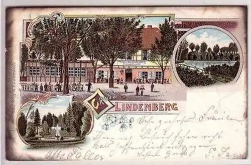 43950 Ak Lithographie Gruß aus Lindenberg 1900