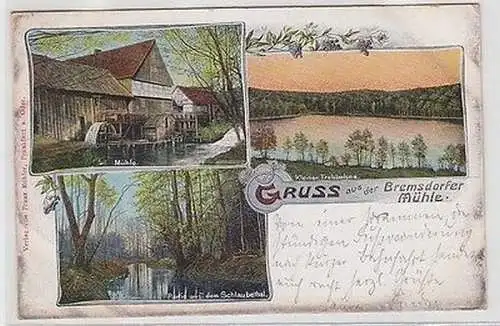 66640 Ak Lithographie Gruß aus der Bremsdorfer Mühle 1908