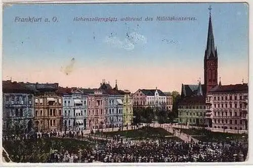 59289 Feldpost Ak Frankfurt an der Oder Hohenzollernplatz Militärkonzert 1915