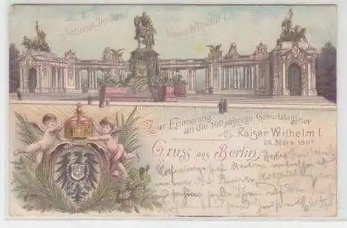 49906 Ak Lithografie Gruss aus Berlin 1897