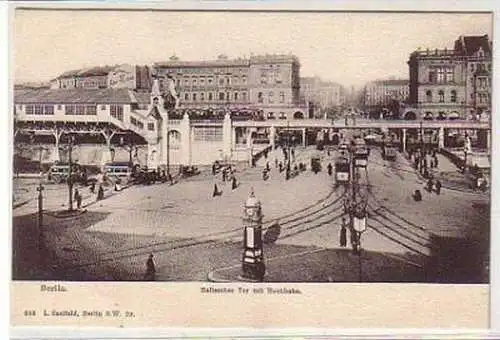 27231 Ak Berlin Hallesches Tor mit Hochbahn um 1910