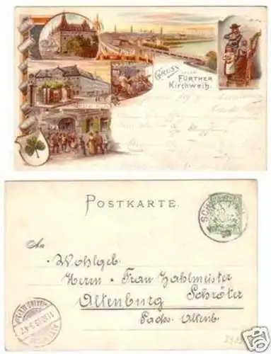 21244 GS Ak Gruß von der Fürther Kirchweih 1899