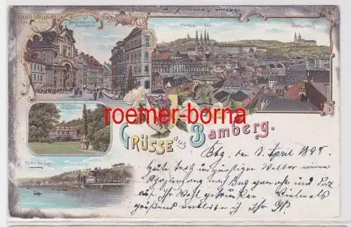 84222 Ak Lithografie Grüsse aus Bamberg 1898