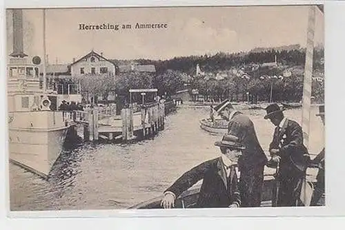 65286 Ak Herrsching am Ammersee Anlegesteg um 1910