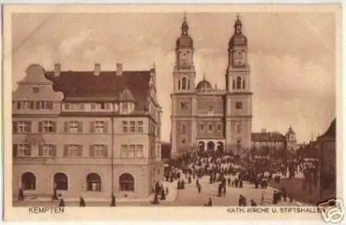 07552 Ak Kempten Kath. Kirche und Stiftshallen um 1930