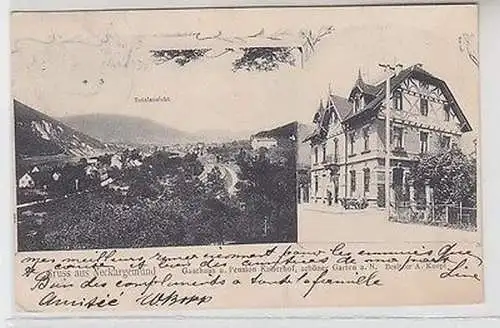 50402 Ak Gruß aus Neckargemünd Gasthaus und Pension Kaiserhof 1906