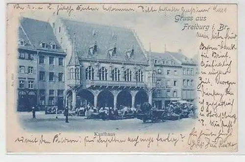 58974 Ak Gruß aus Freiburg im Breisgau Kaufhaus 1901